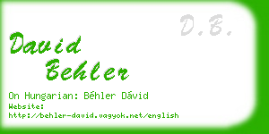 david behler business card